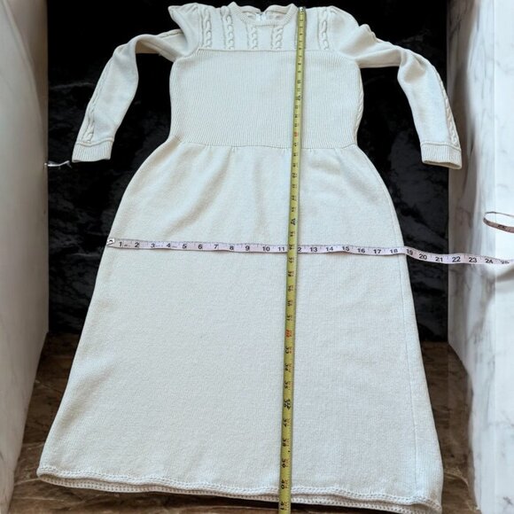 St. John Vintage Santana Knit Ivory Midi Dress Long Sleeves Size XS/No size - Picture 6 of 15